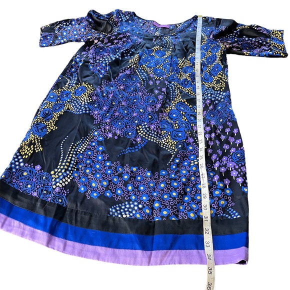 Calypso 100% Silk A Line Floral Dress Keyhole Front size Small - Picture 14 of 17